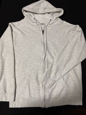Women's Light Gray Zip-Up Hoodie